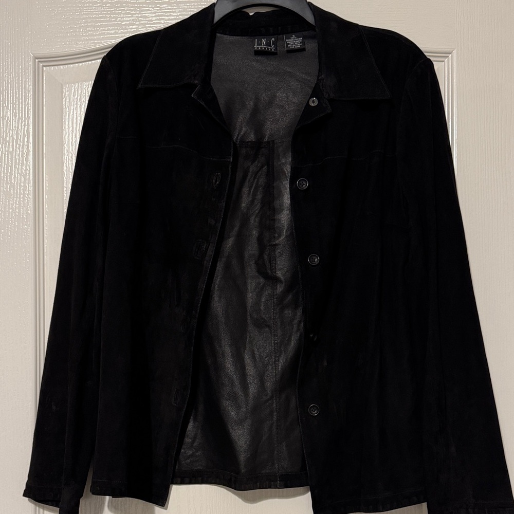 INC International Concepts Vintage Black Suede Shirt
